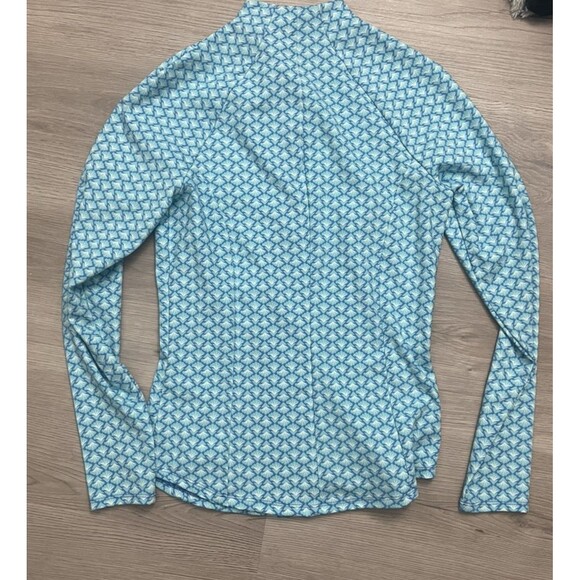 Sigrid Olsen Jacket Golf Tennis Blue Zip Shirt Top Size XS Pockets geometric - Picture 7 of 7